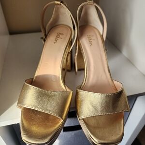 Boden Gold Strappy Heels Size 8